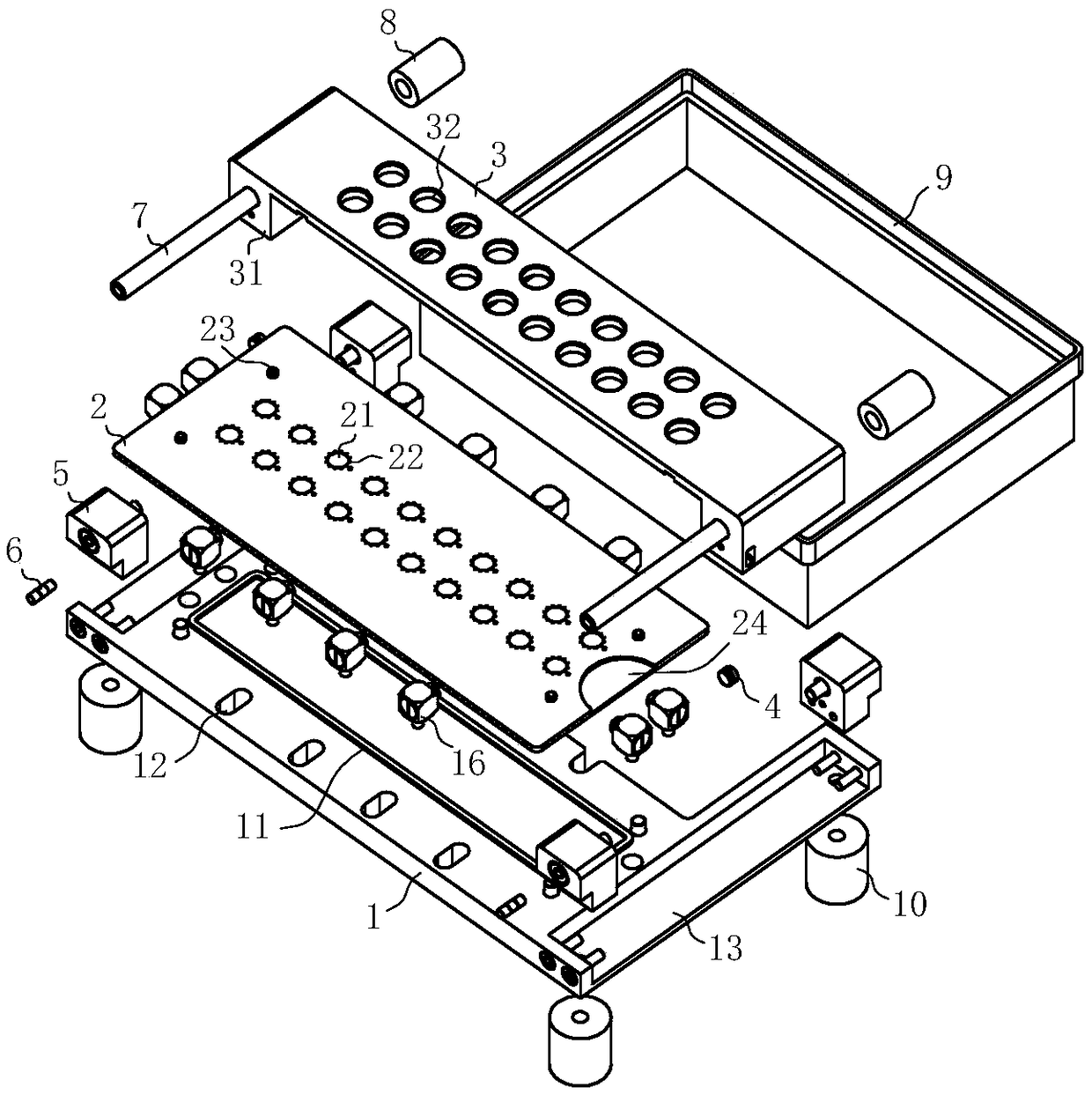 Die-cut parts sticking tooling