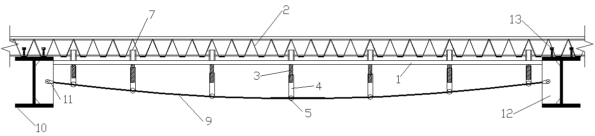 Fabricated steel bar truss deck with support