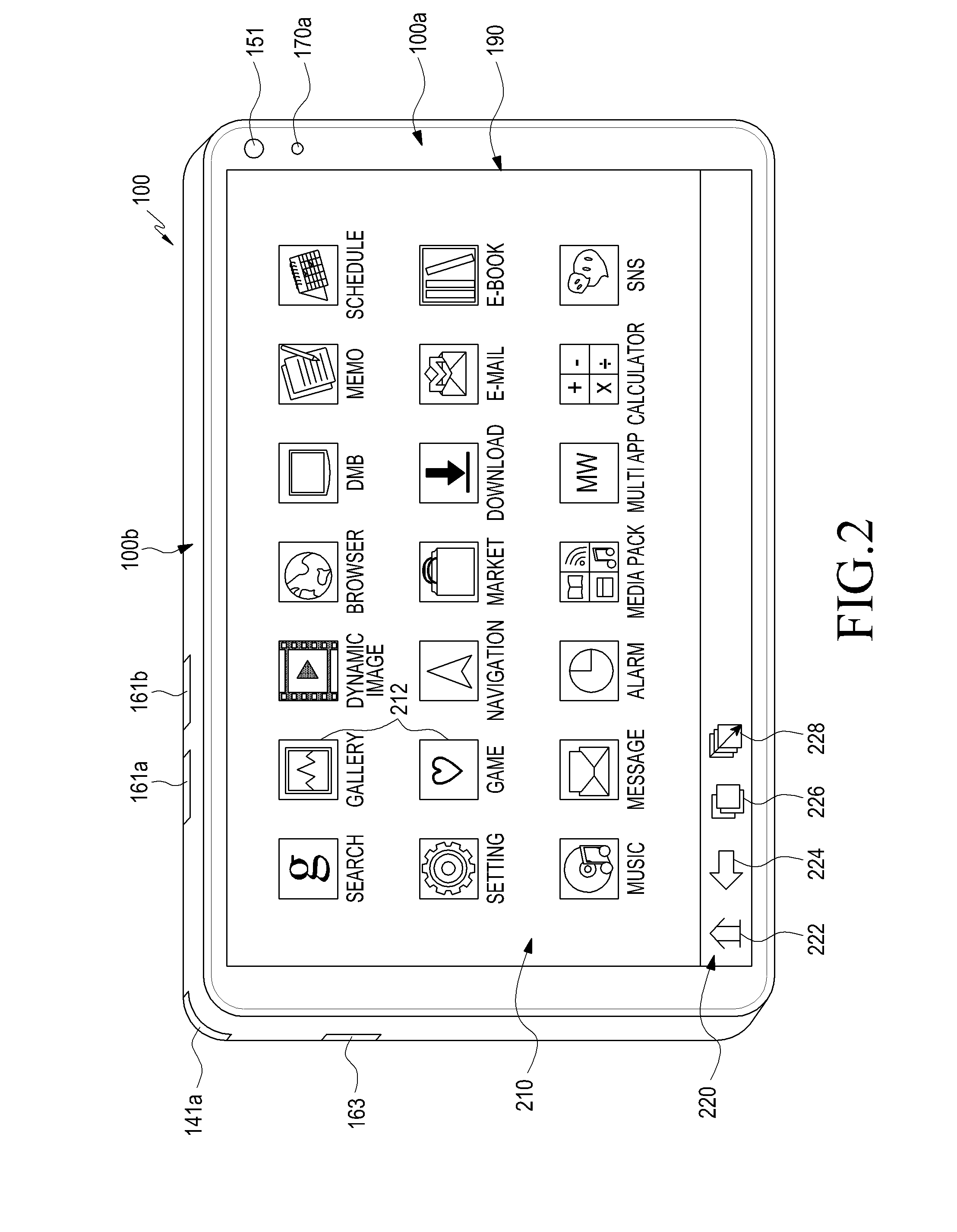 Mobile device for executing multiple applications and method for same