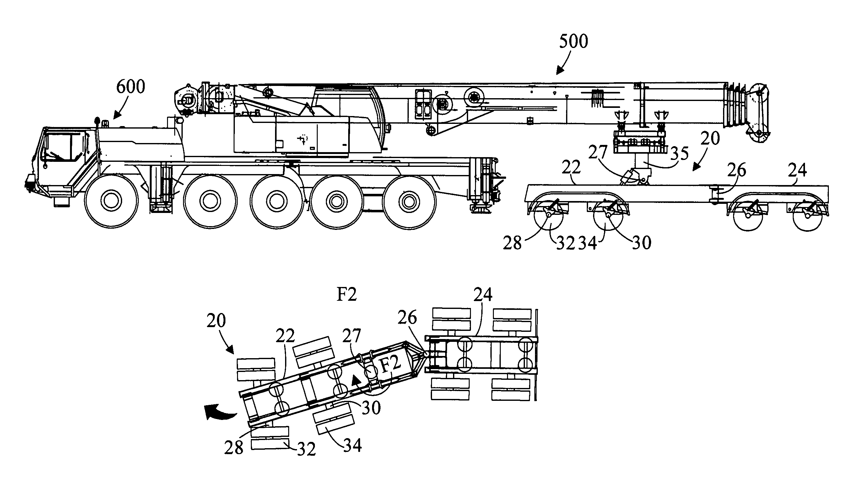 Method for improving the turning characteristics of a boom support vehicle and apparatus therefor
