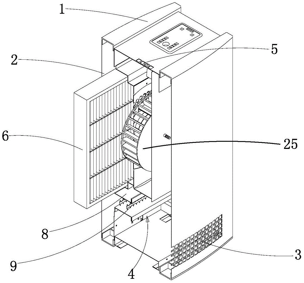An air purification device with a front removable sterilizer