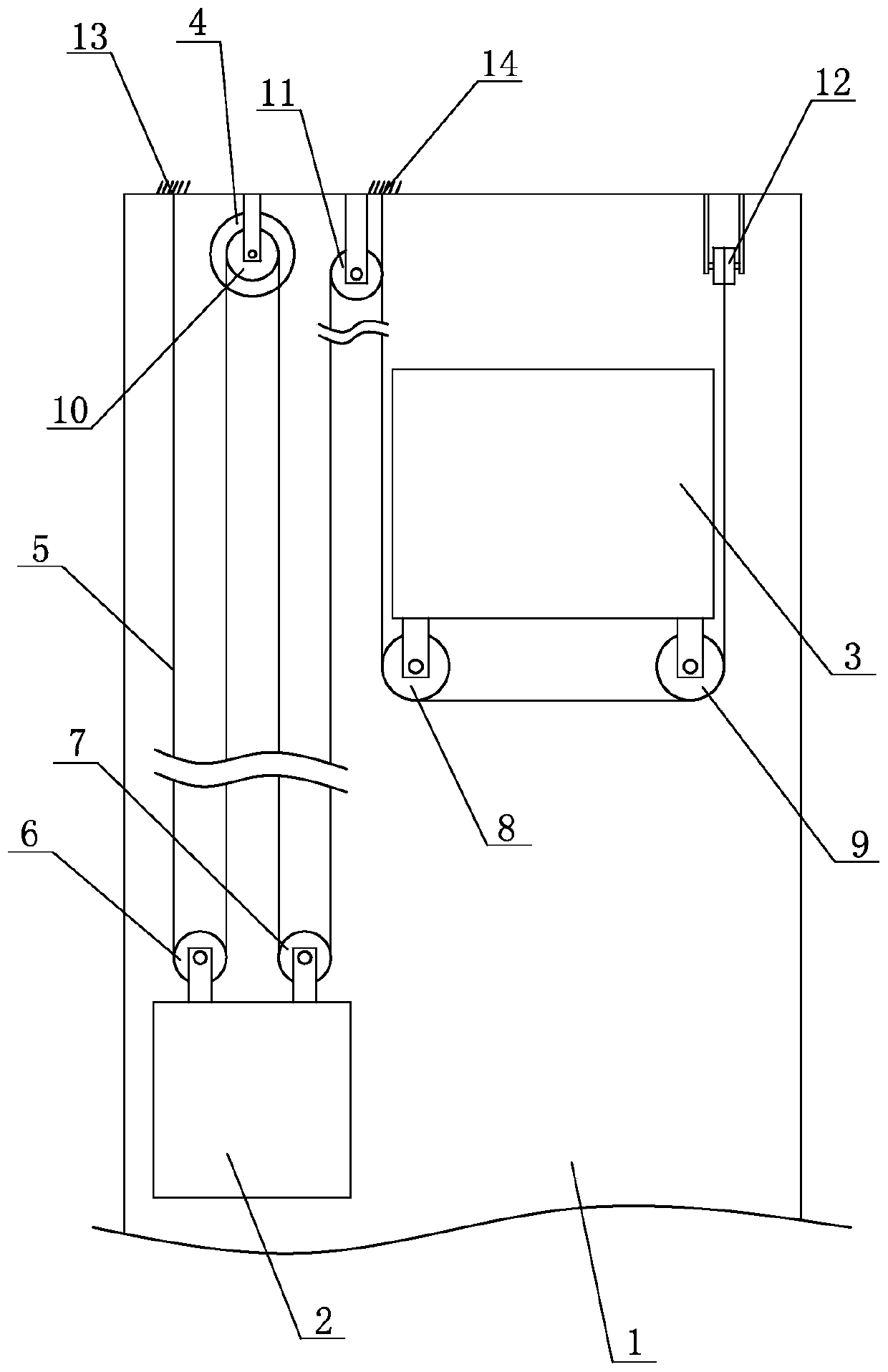 Machine room-free cargo ladder