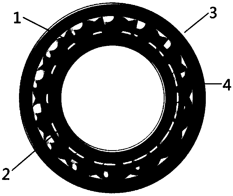 Bearing with blade type retainer