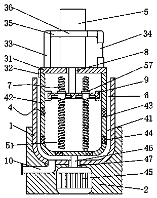 Squeezing device provided with filtering mechanism