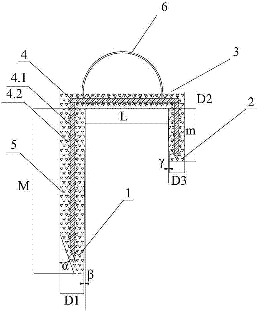 Adhered slag partition device for molten iron tank and preparation method