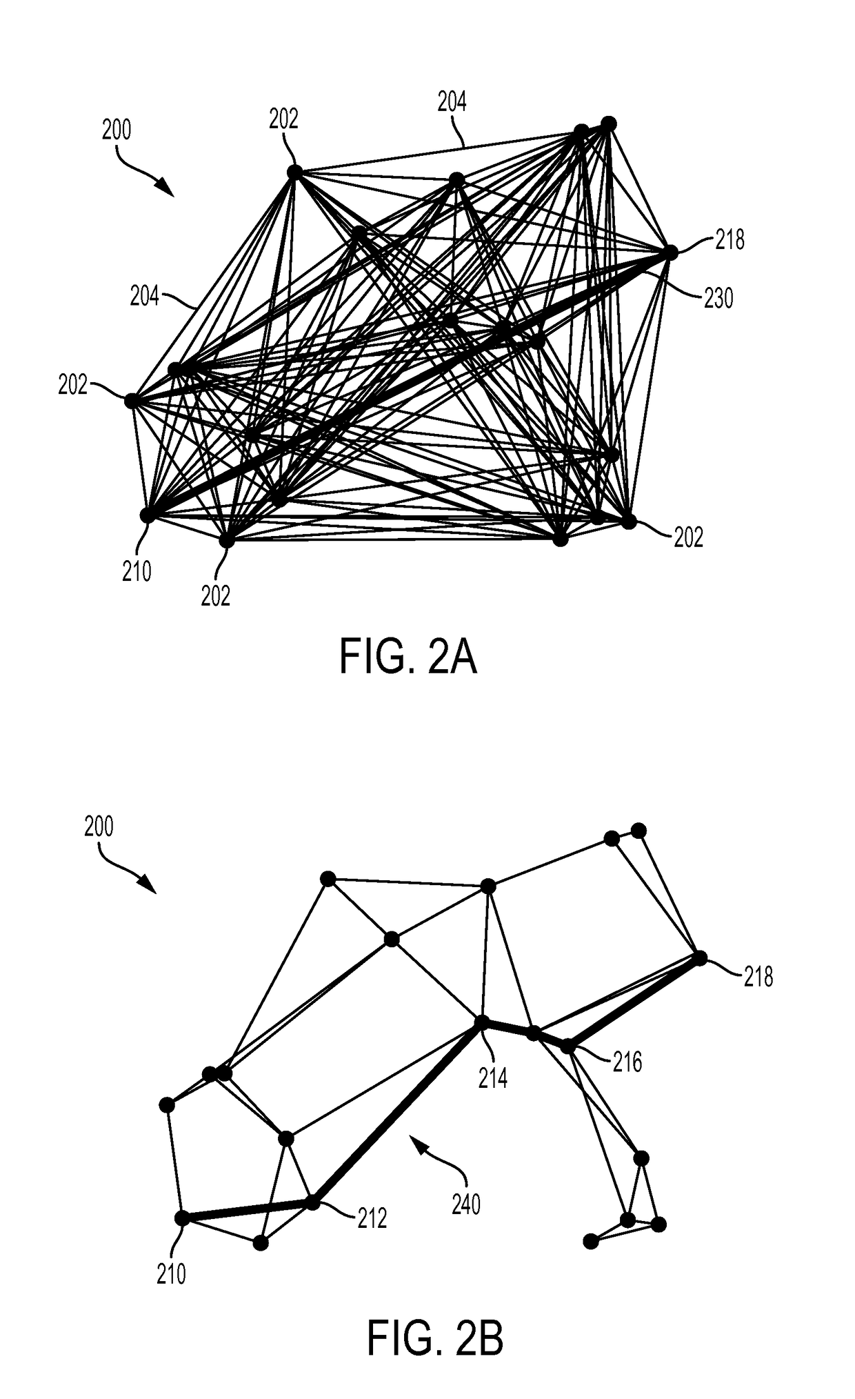 Method and apparatus for shortening multi-hop routes in a wireless ad hoc network
