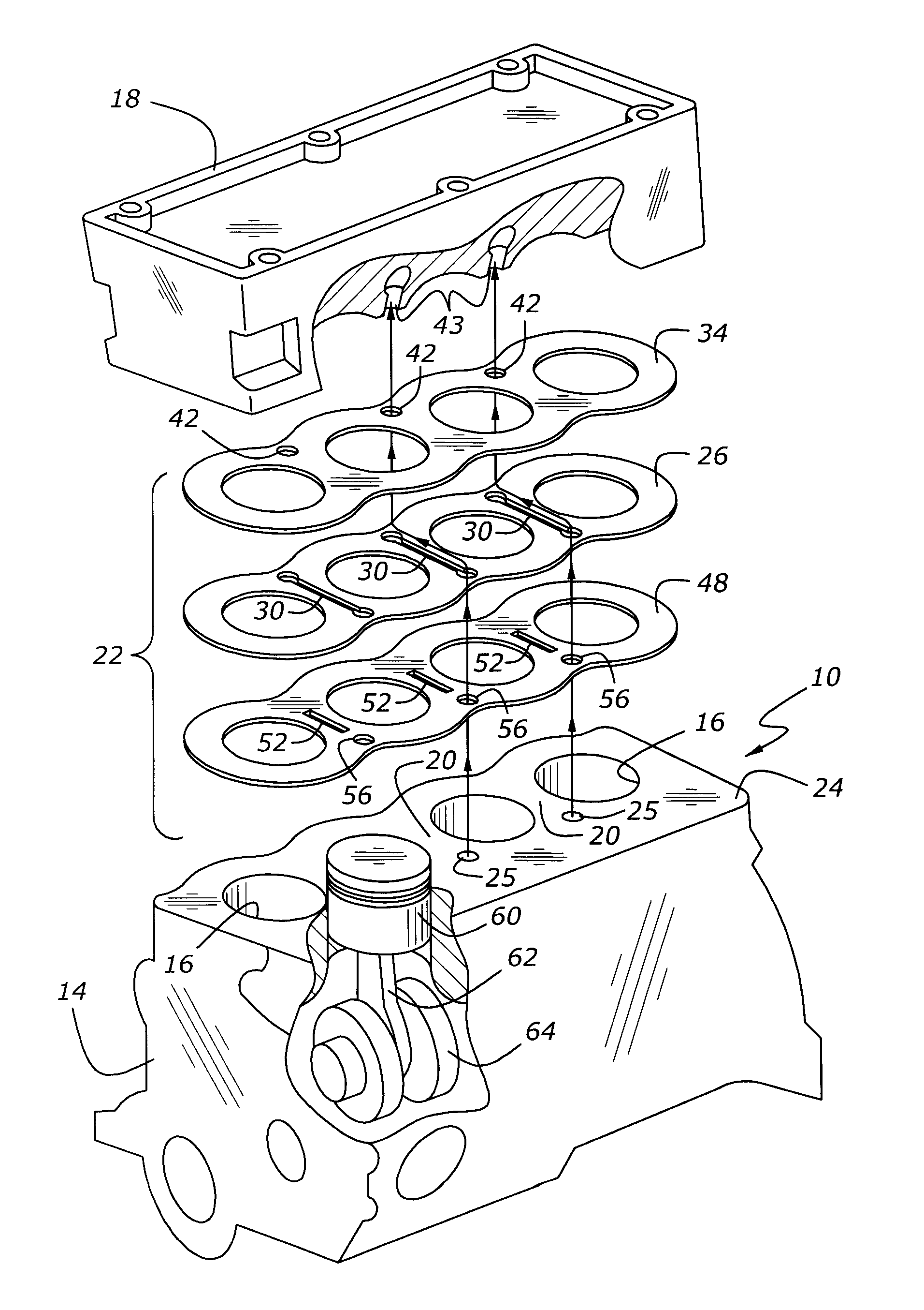 Internal combustion engine with direct cooling of cylinder components