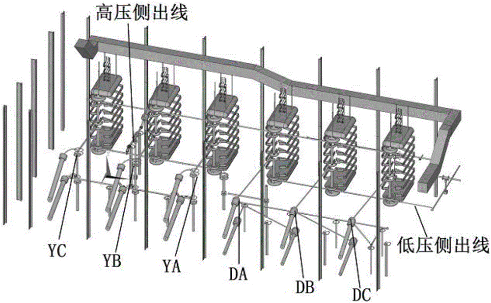 Method for calculating surface field of valve hall fittings