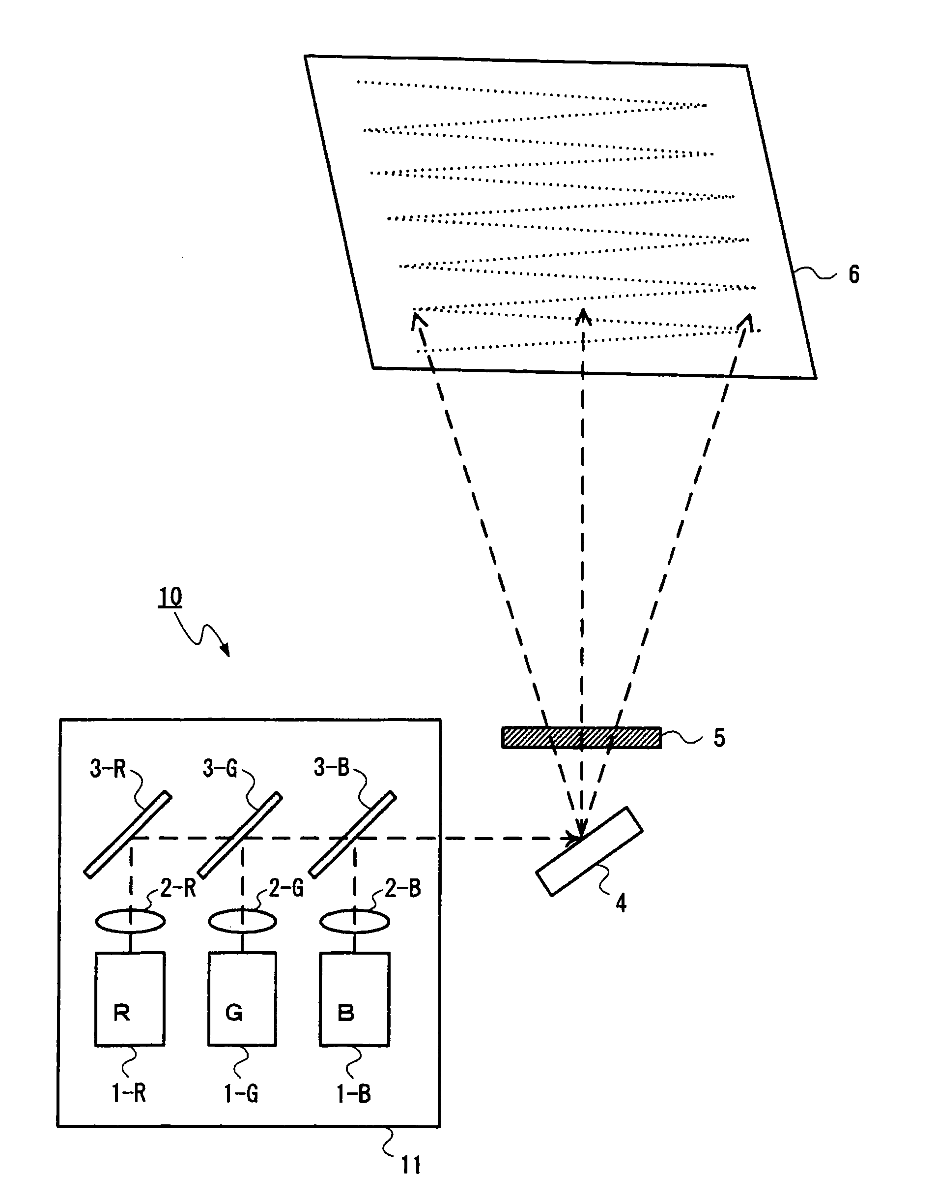 Scanning display device and speckle reduction method
