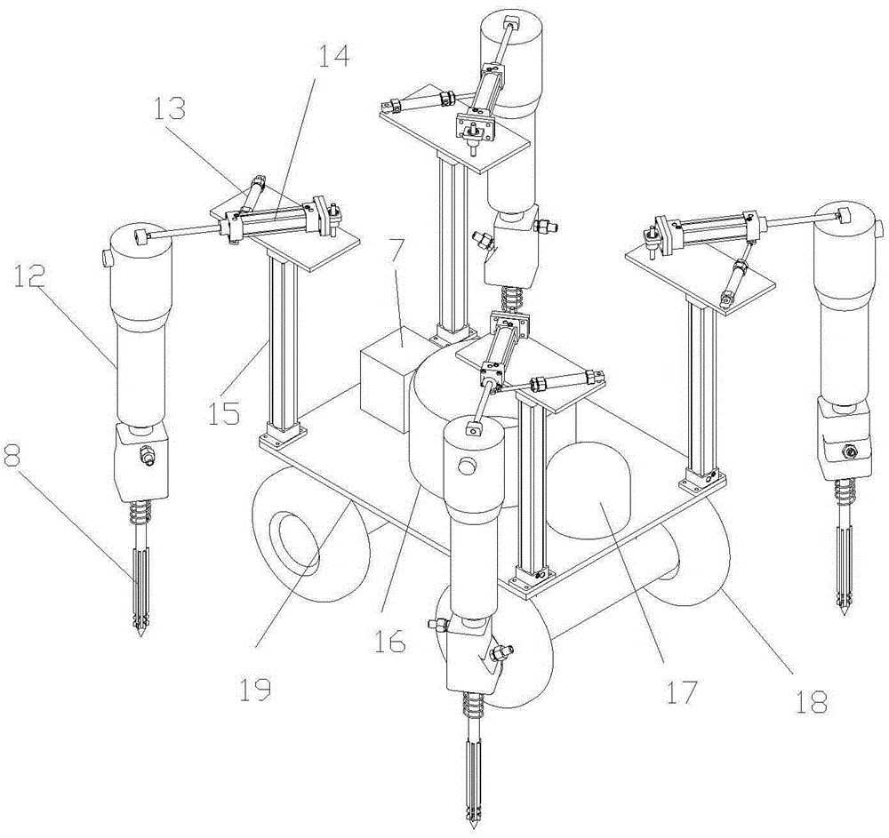 Air-flow type deep-plowing and deep-fertilizing system