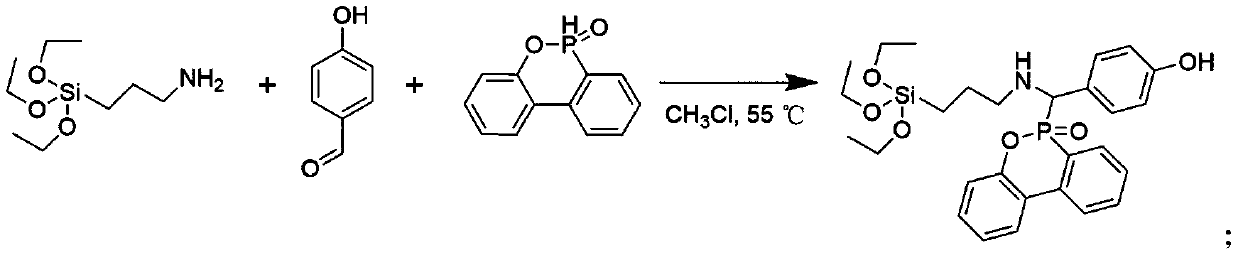 Method for synthesizing phosphorus-containing silicon-containing organic inorganic internal-hybridized activated monomer and application