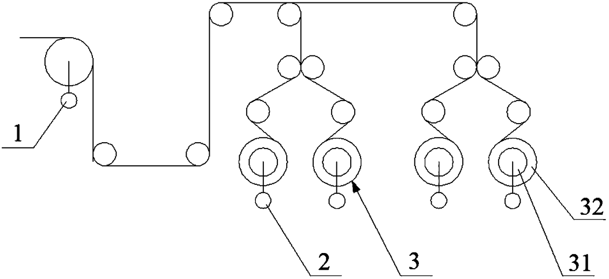 A method for controlling the winding tension of a multi-head yarn dyeing locomotive