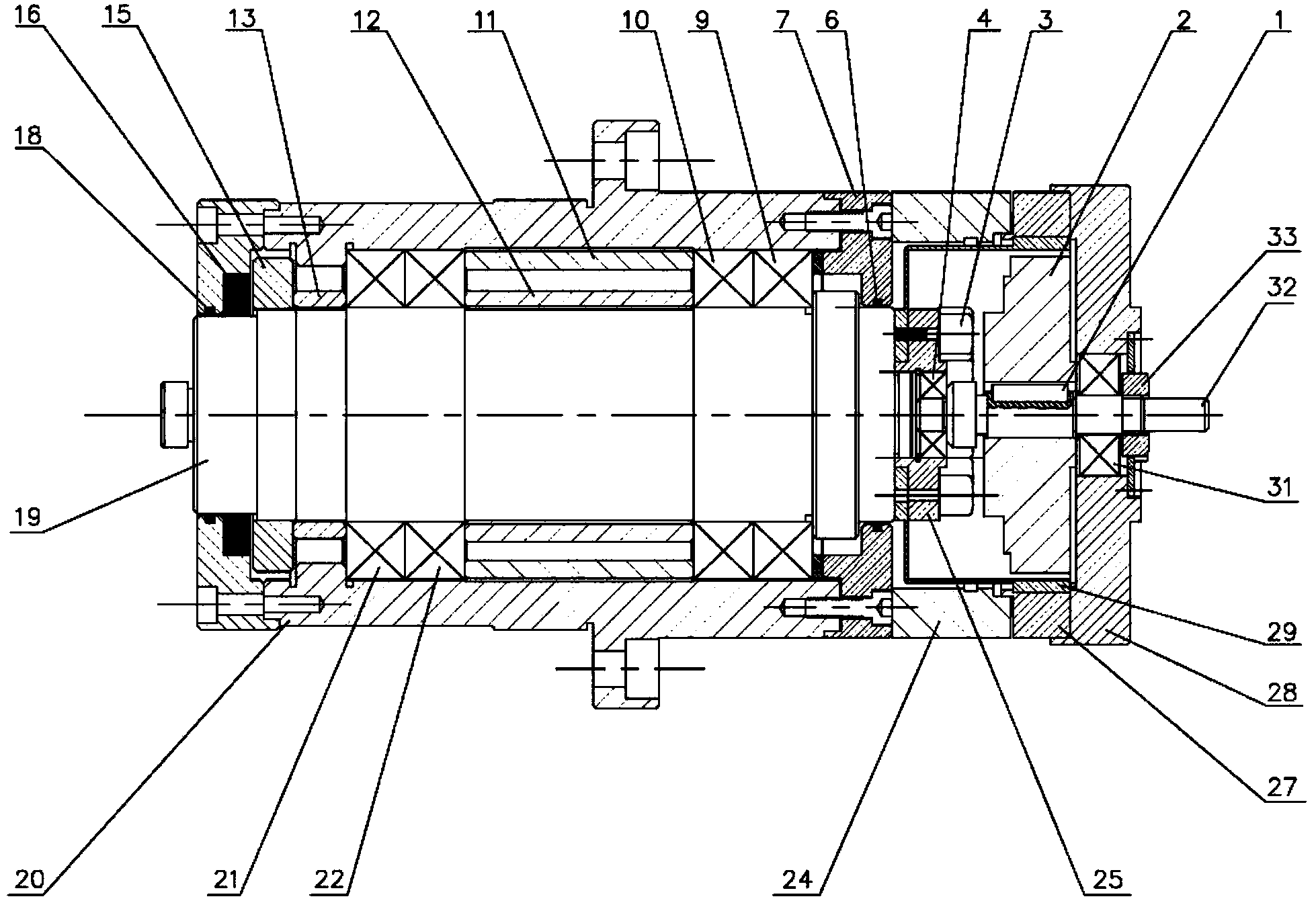 Double-mandrel direct-connection precise rotating shaft