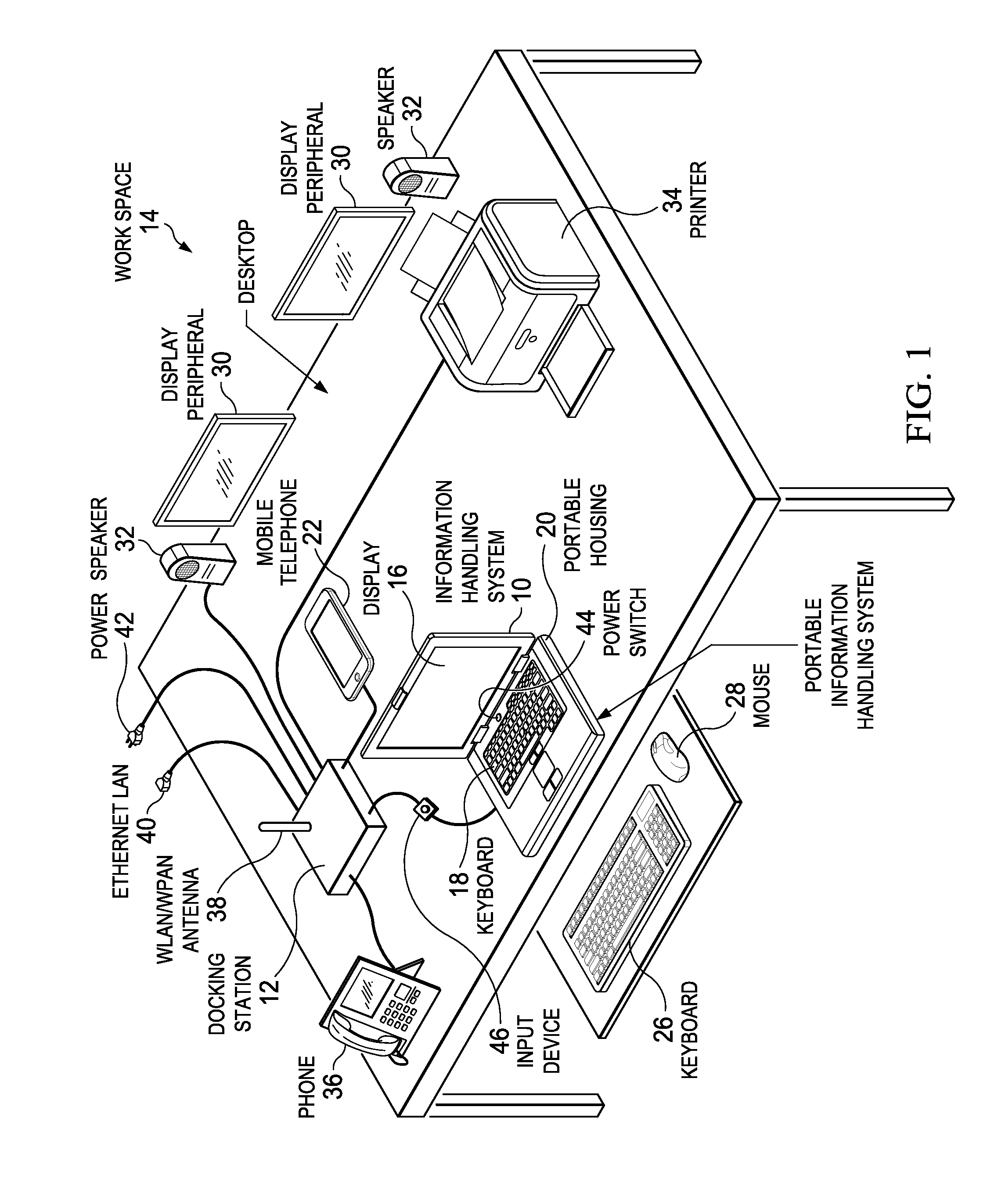 Information Handling System Docking with Cable Based Power and Video Management