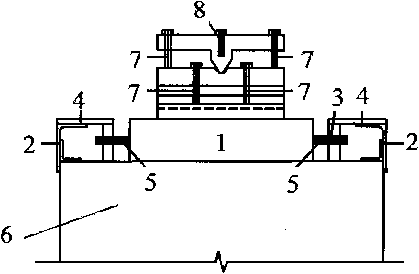 Two-way cutter point support centring and levelling test device