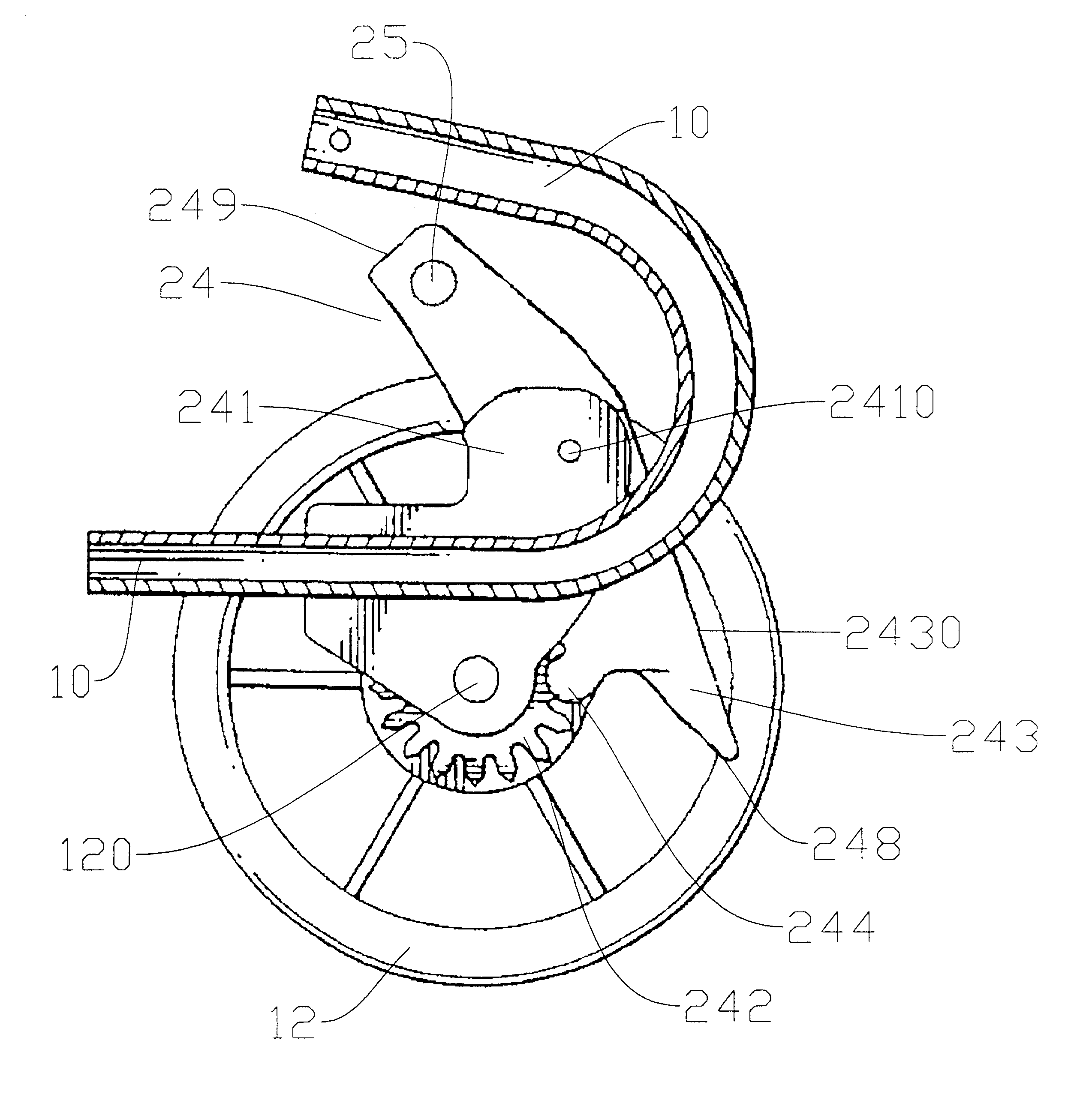 Braking device for baby carriage
