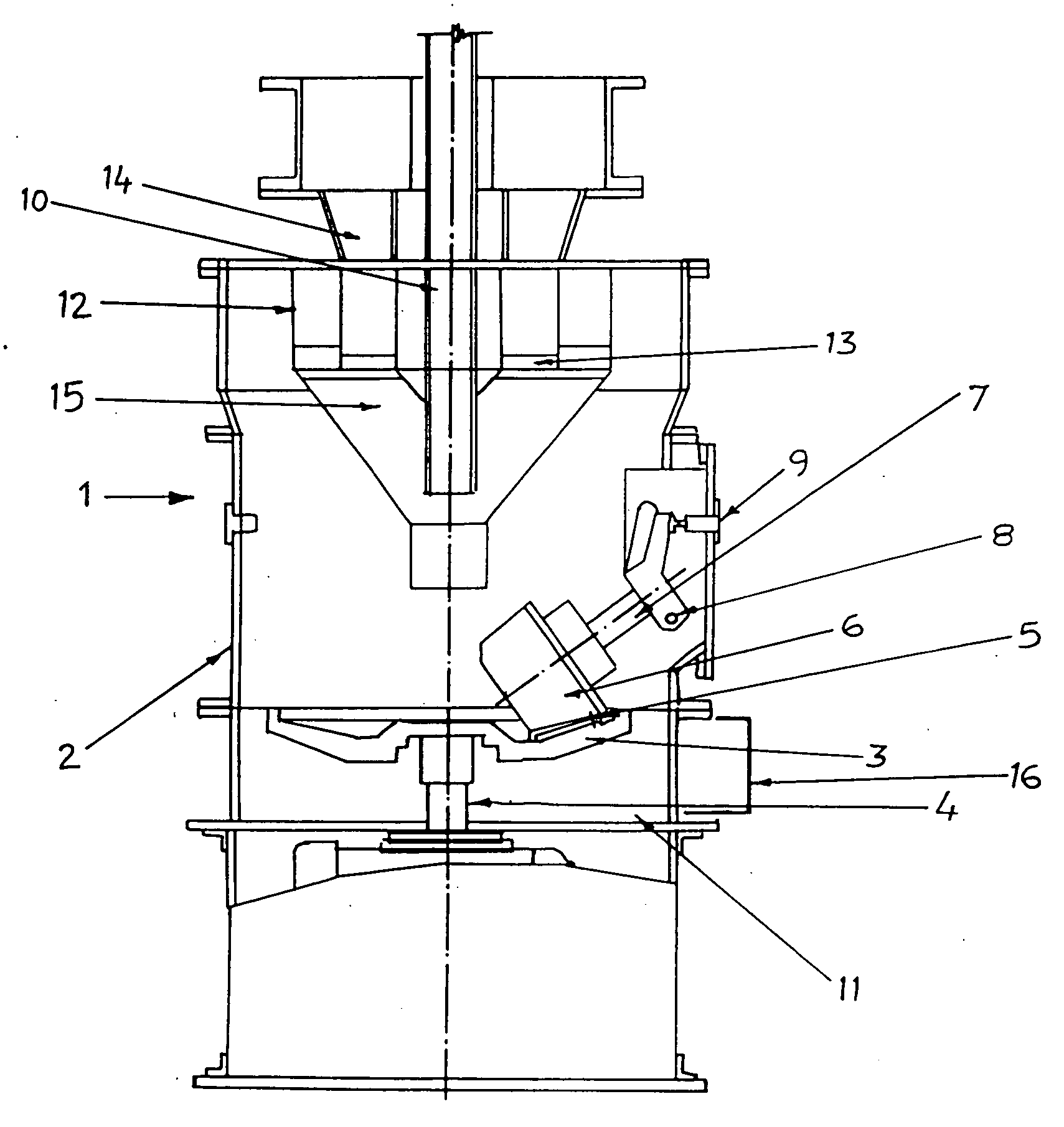 Bowl mill for a coal pulverizer with an air mill for primary entry of air