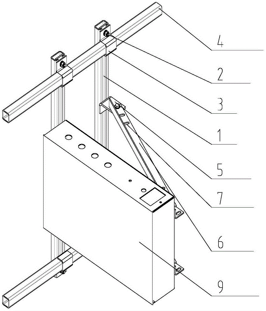 A car roof maintenance box fixing device
