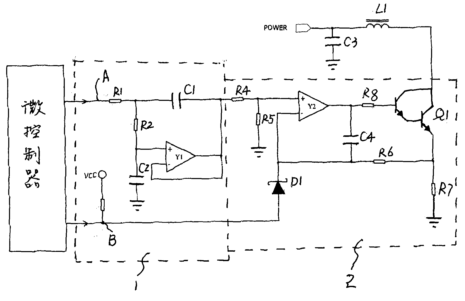 Configurable current sink in tower top amplifier