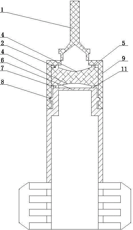 Internal sealed buckle-assembled non-welded combined cover and interface for infusion