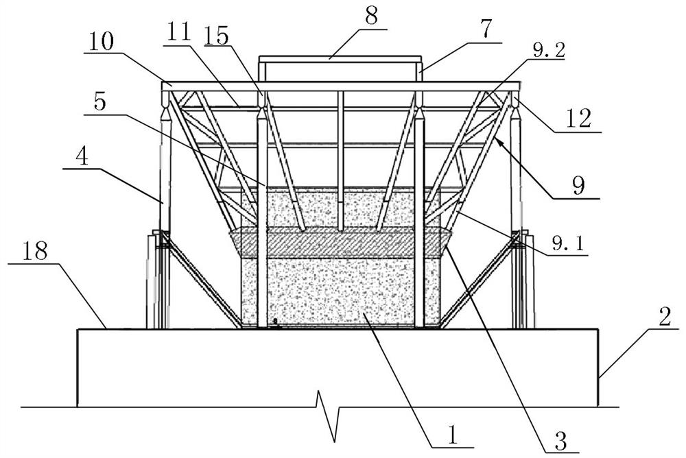 A steel structure roof structure of a tower building and its construction method