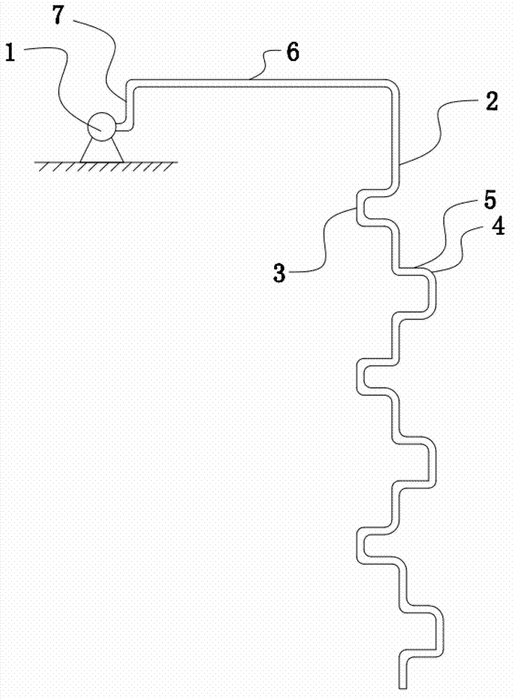 Device for downward conveying concrete