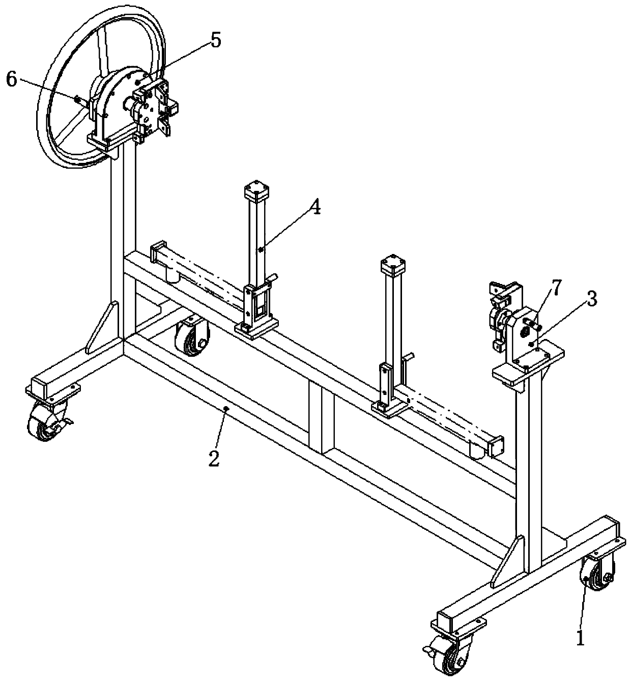 Tool trolley for storing automobile instrument board tubular beam and separately assembling instrument board