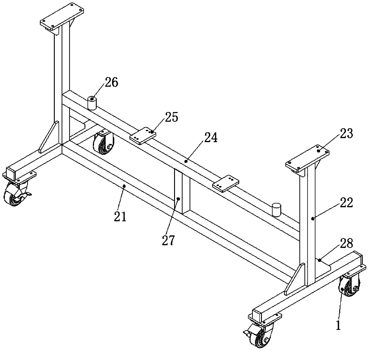 Tool trolley for storing automobile instrument board tubular beam and separately assembling instrument board