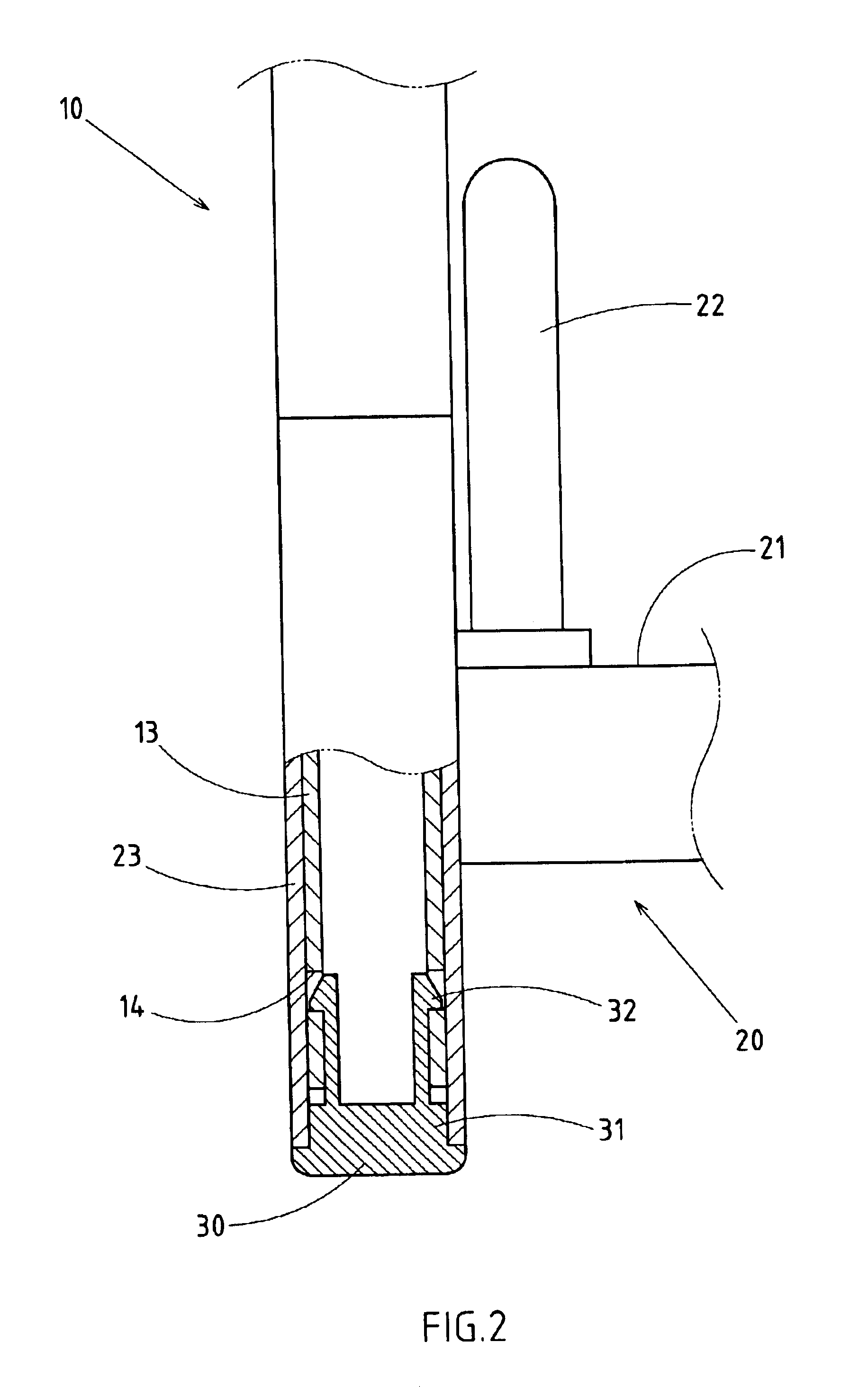 Foot structure of a rack for holding spray nozzles