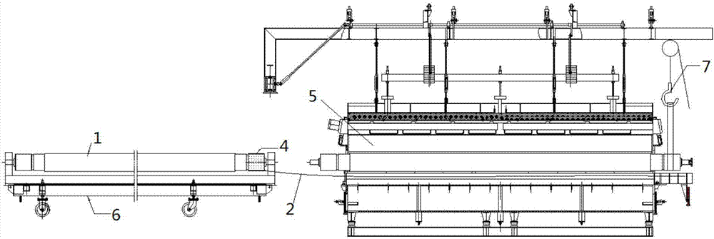 System for replacing ceramic roll on line