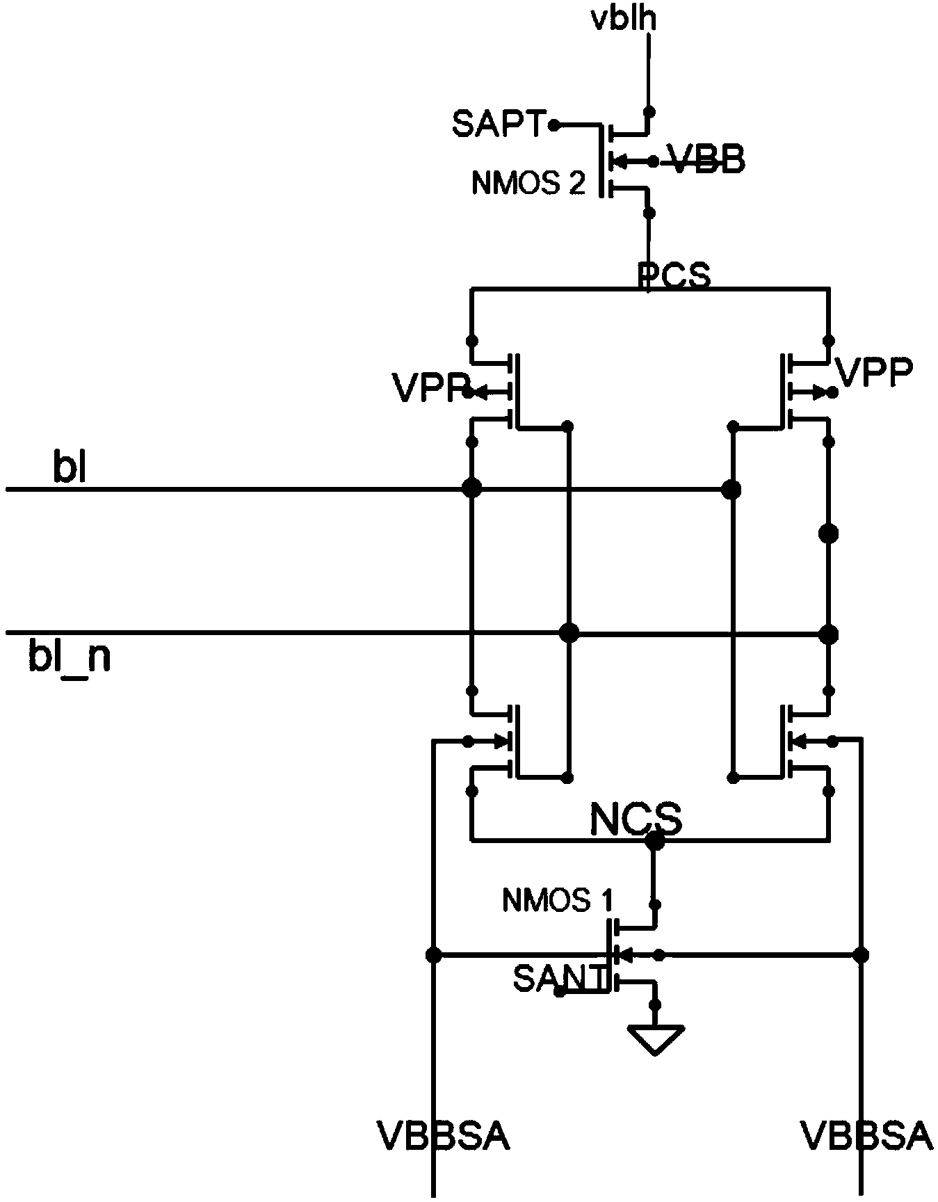 Method for accelerating DRAM (dynamic random access memory) sensitive amplifier