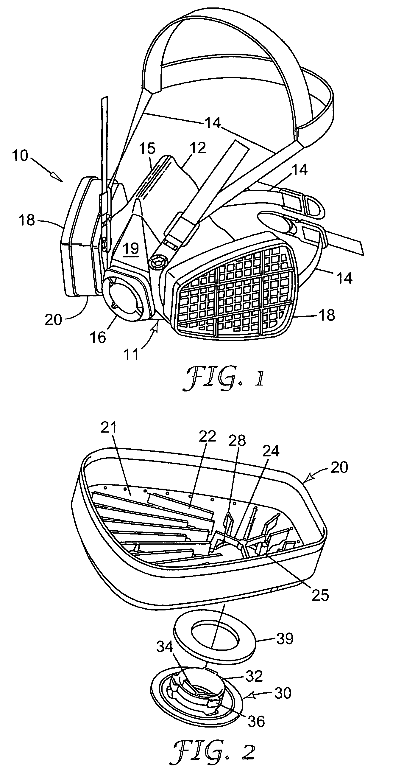 Personal respiratory protection device that has a permanent or semi-permanent bayonet connection