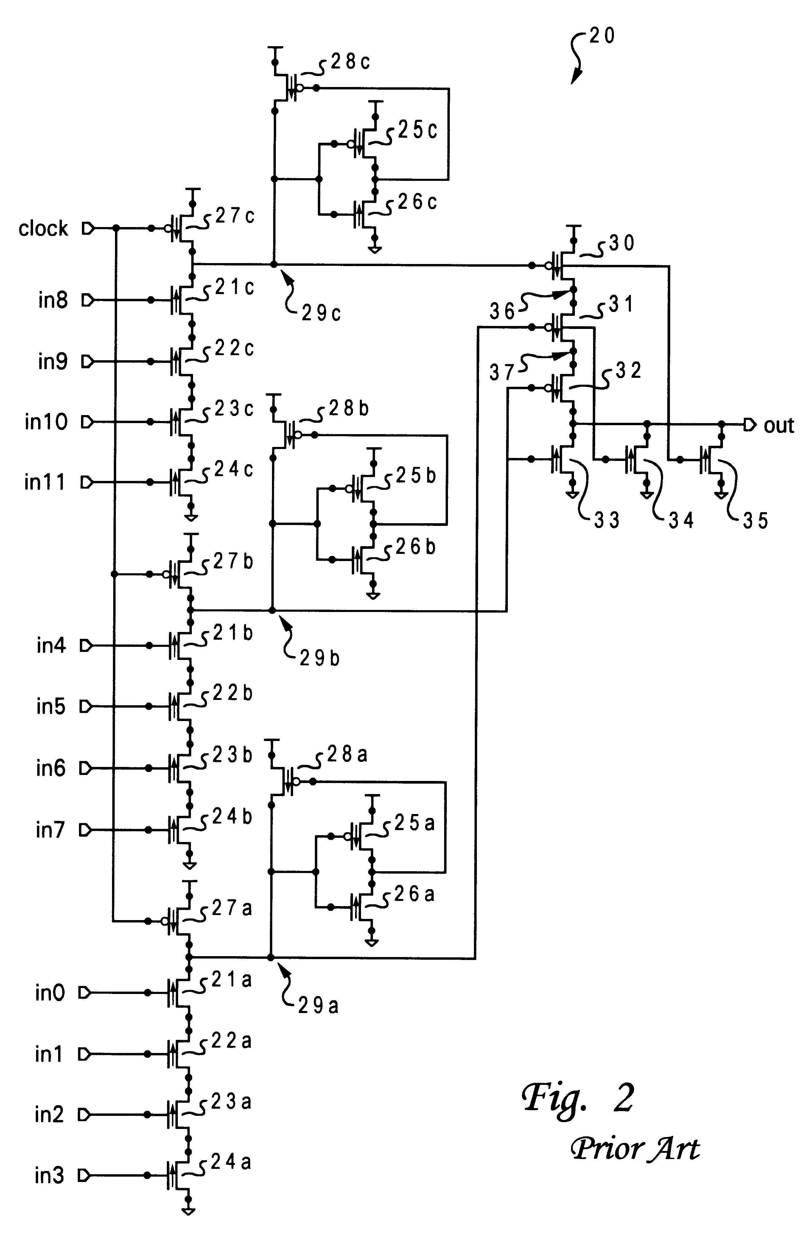 Compound domino logic circuit having output noise elimination