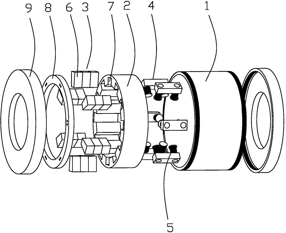 A homopolar single-ring hybrid magnetic bearing