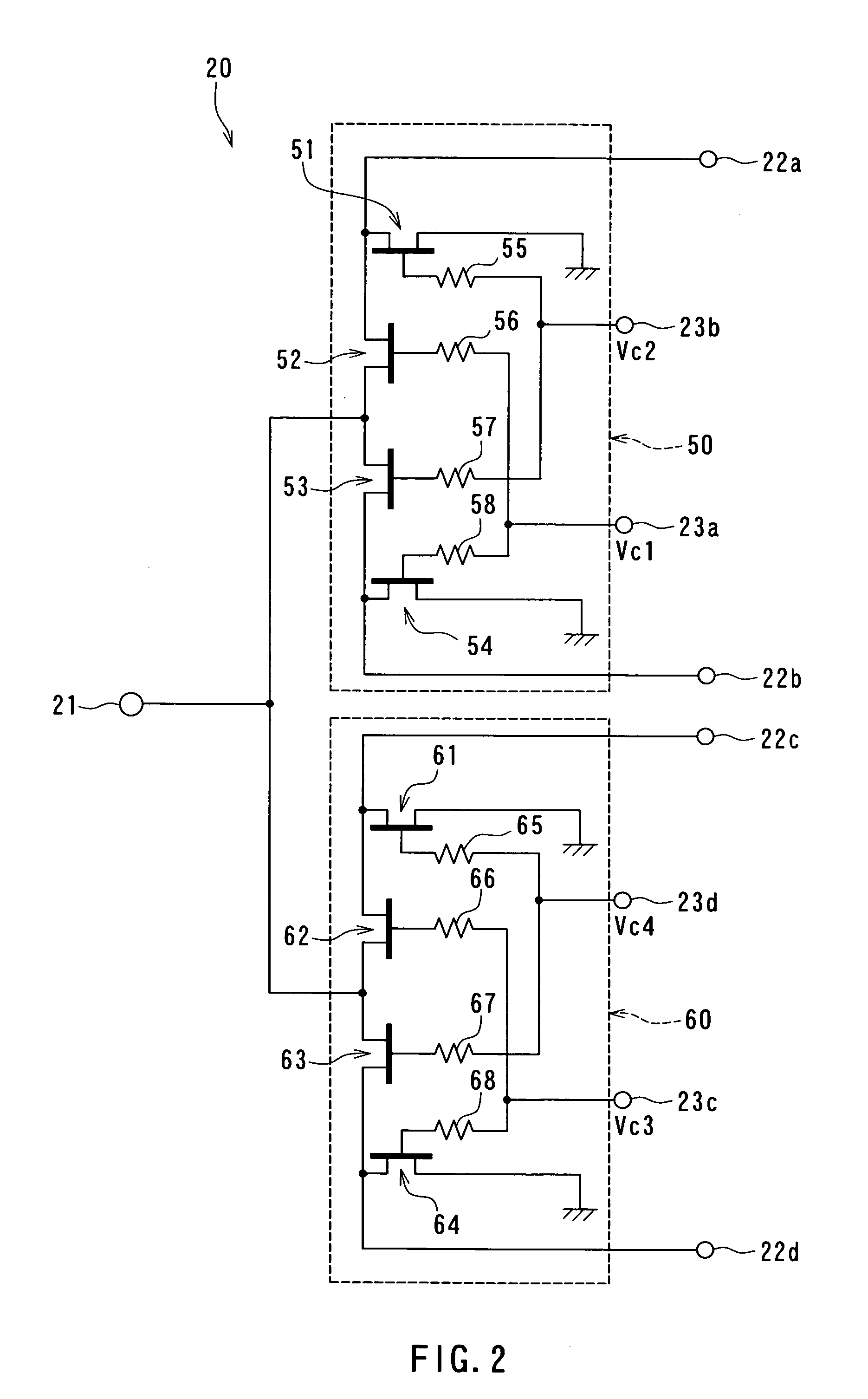 High frequency switch module and multi-layer substrate for high frequency switch module