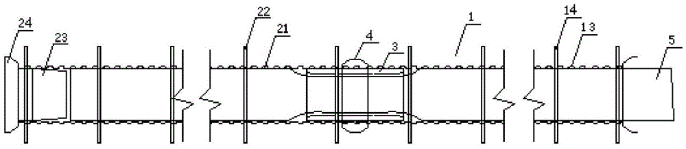 Construction method of segment girder prestressed pipeline