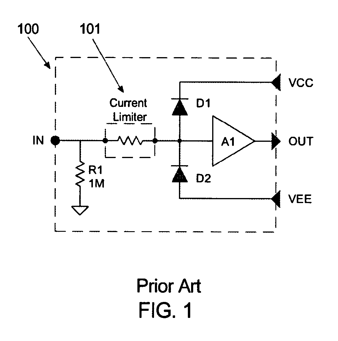 High-voltage low-distortion input protection current limiter