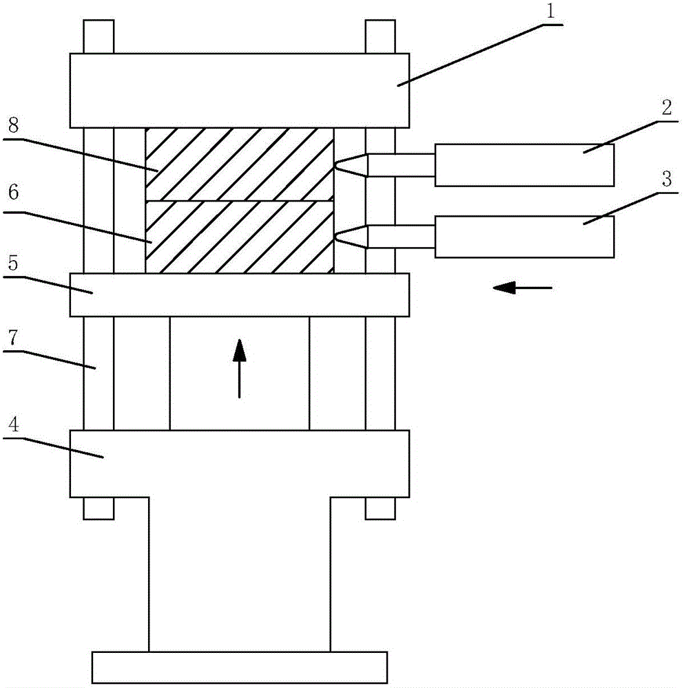 Bi-material vertical injection molding device