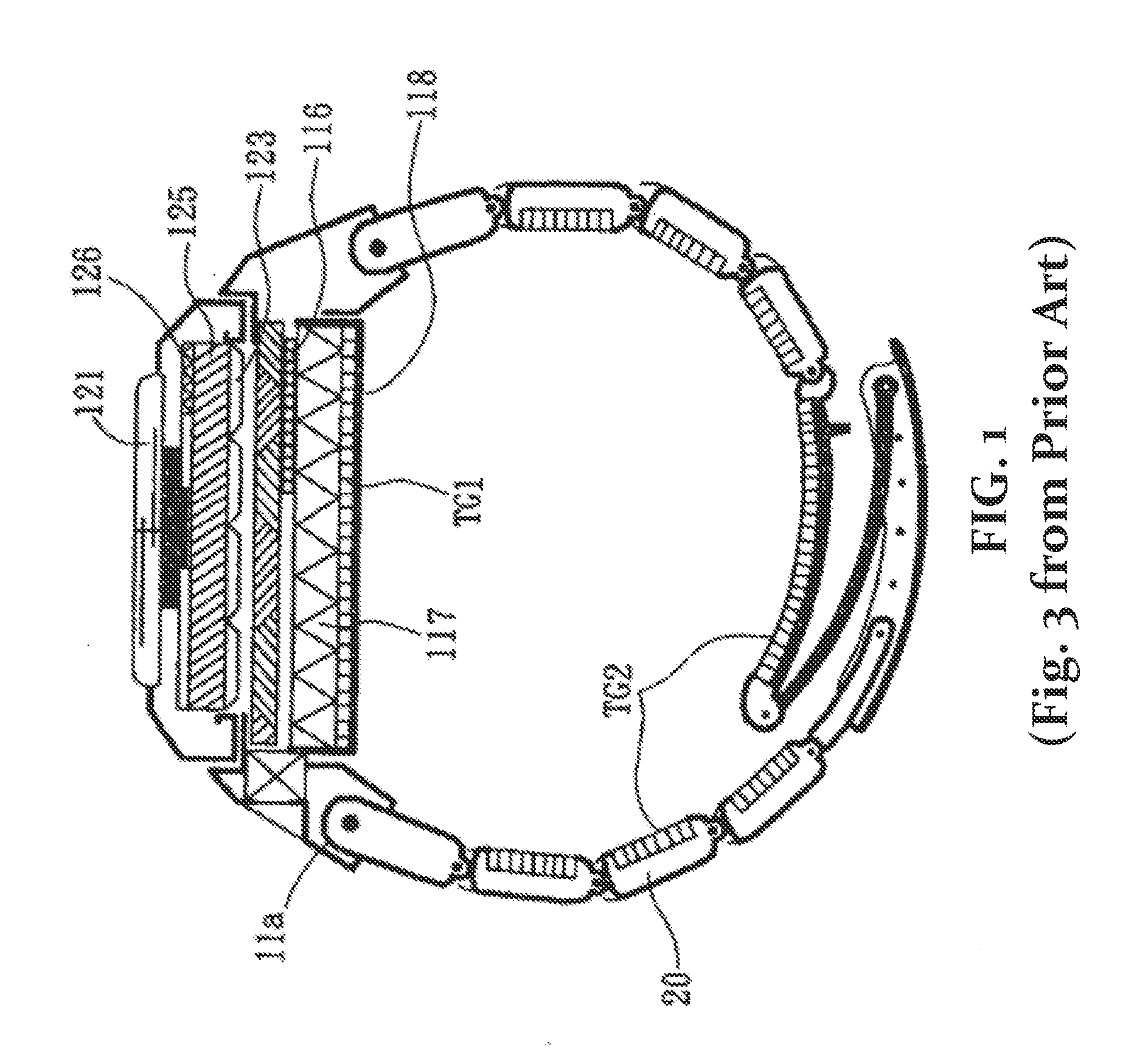 Flexible band or strap with integrated battery