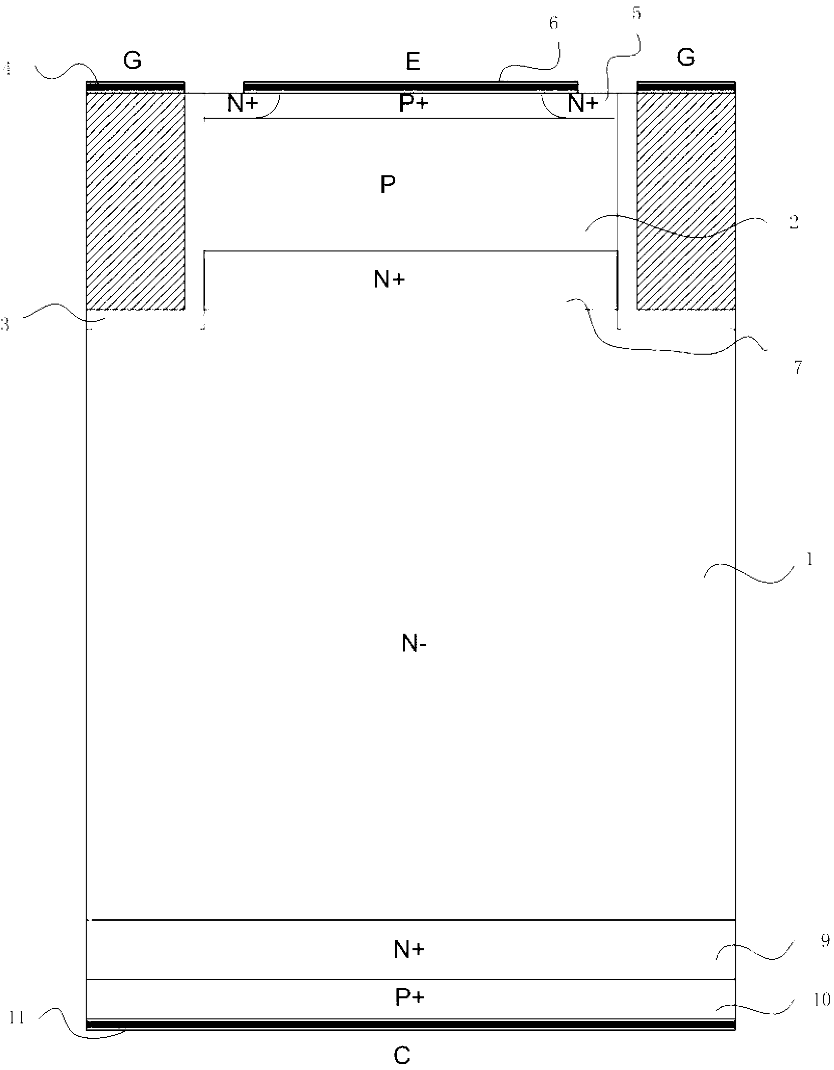 Carrier-stored trench gate bipolar transistor