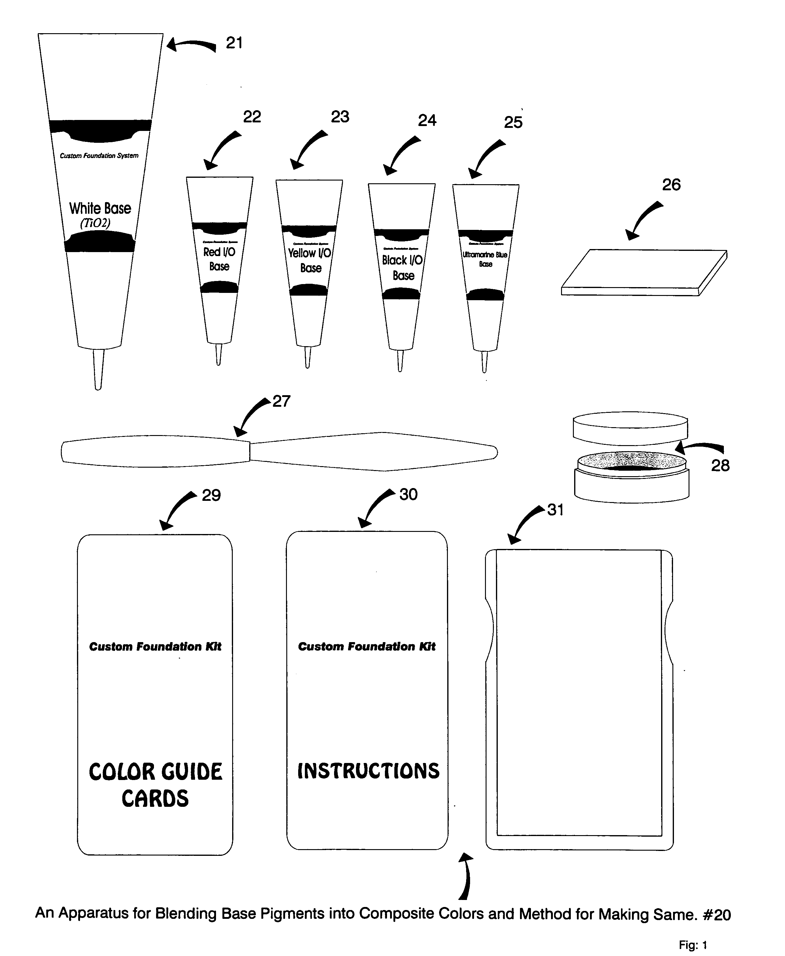 Apparatus for blending base pigments into composite colors and method for making same