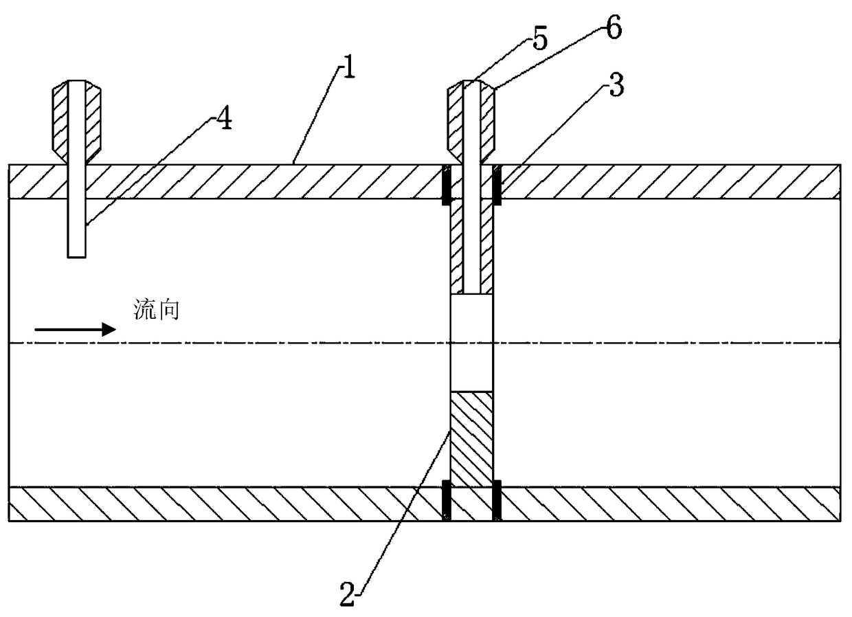 Flow measuring device with single measuring tube for nuclear power and mounting method of device