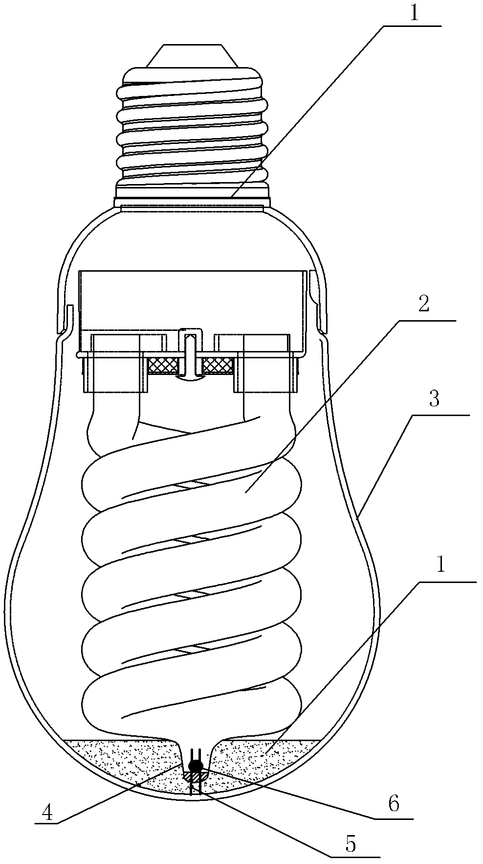 Quick-start cover-type energy-saving fluorescent lamp