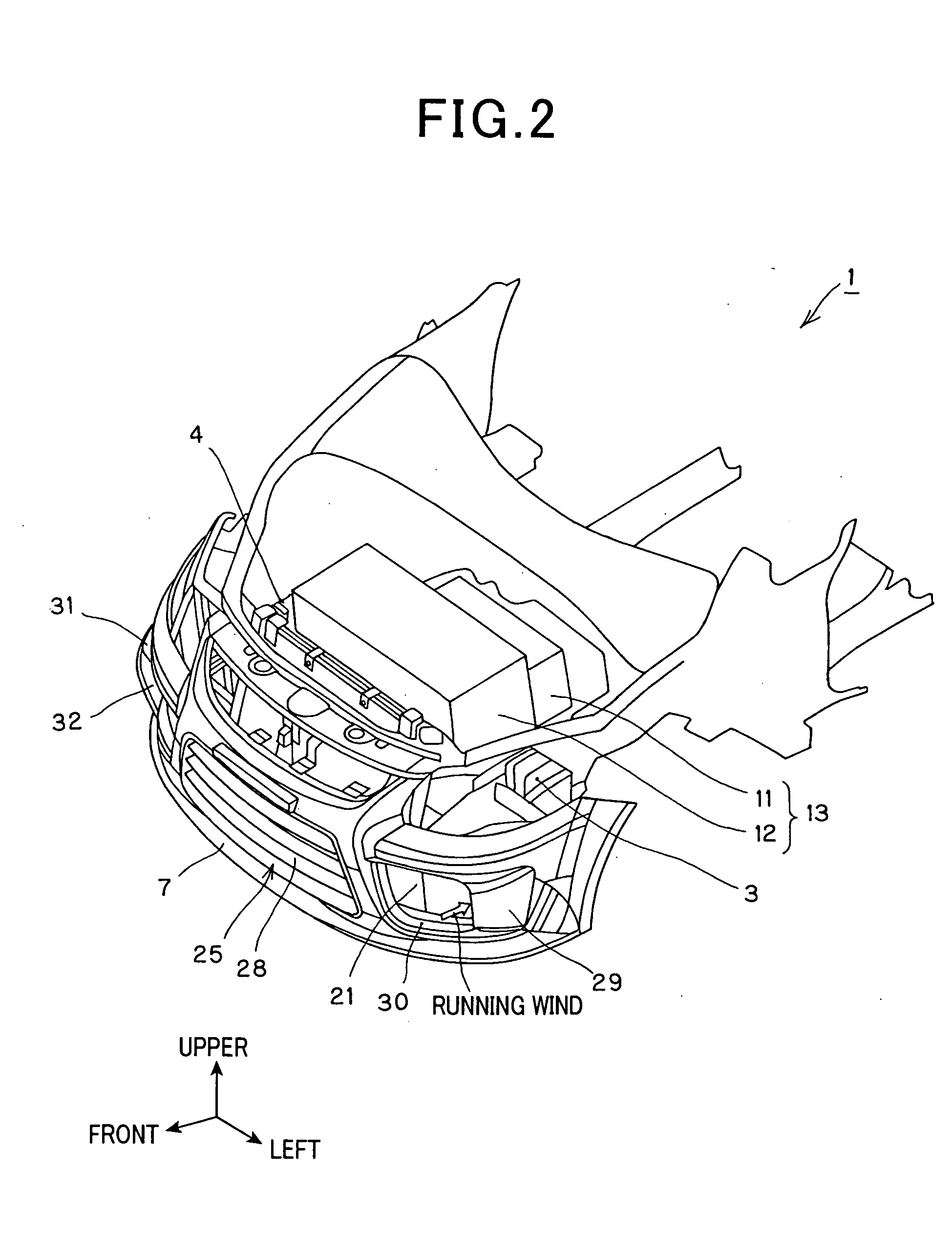 Cooling apparatus for a fuel cell powered vehicle