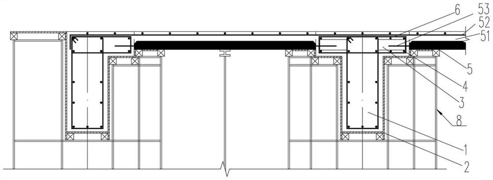 Connecting structure of assembly type composite floor slab and cast-in-place beam