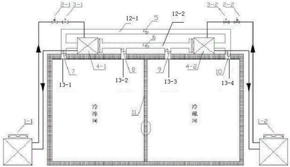 Variable-capacity freezer-refrigerator double-unit joint operation device and its operation method