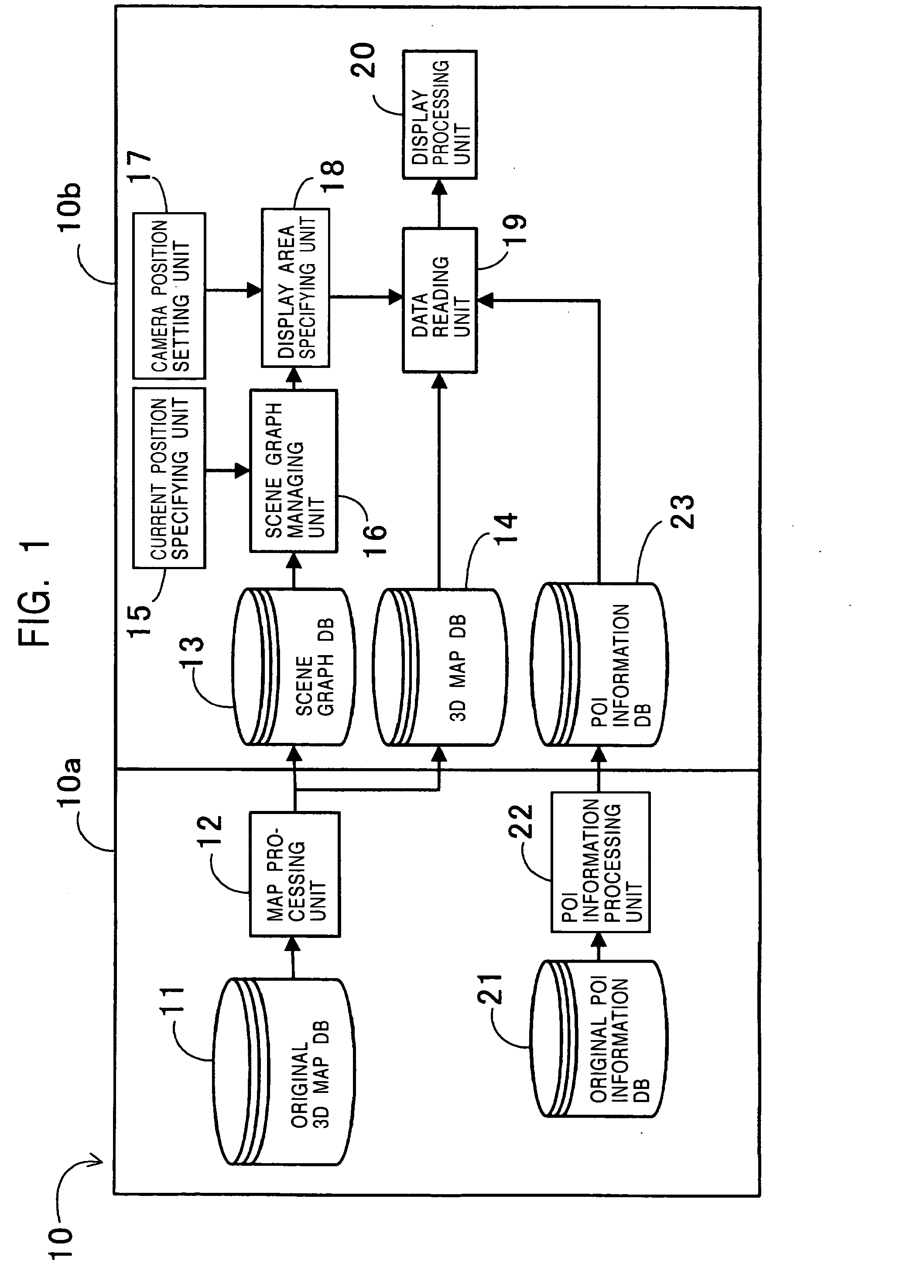 Map display system, map data processing apparatus, map display apparatus, and map display method