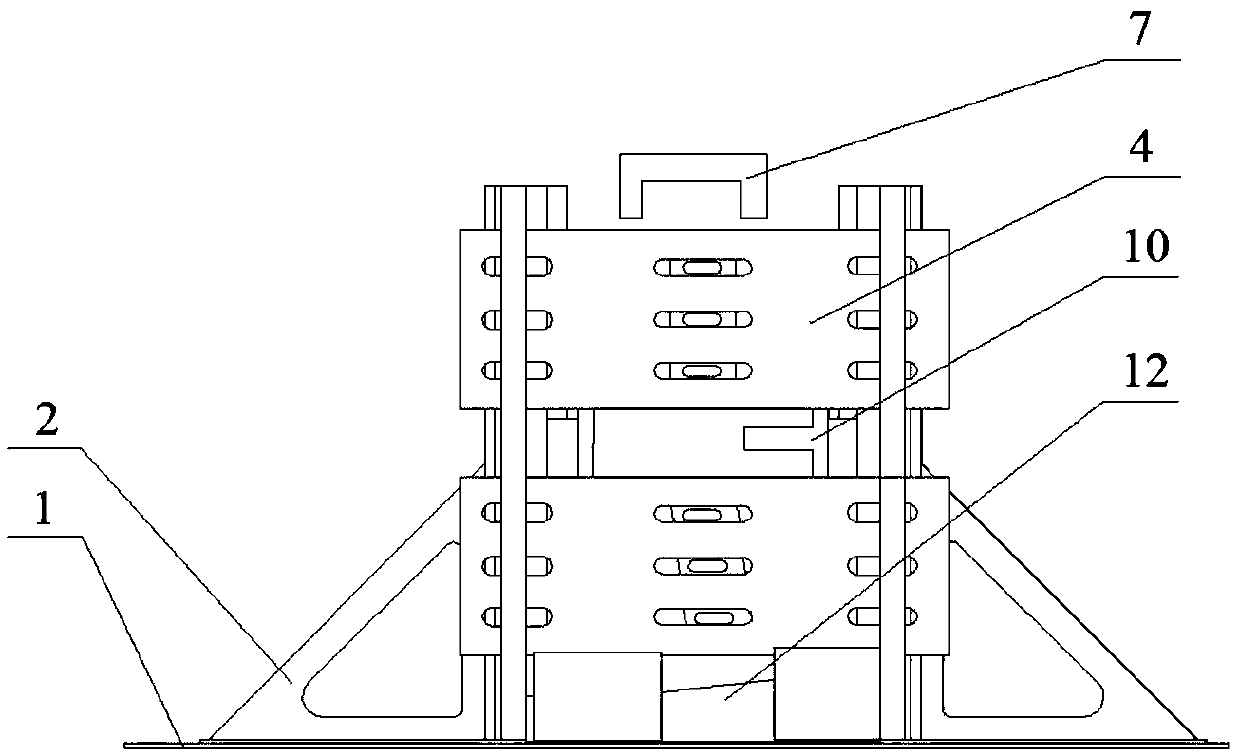 Vertical compression test device suitable for bending large panels