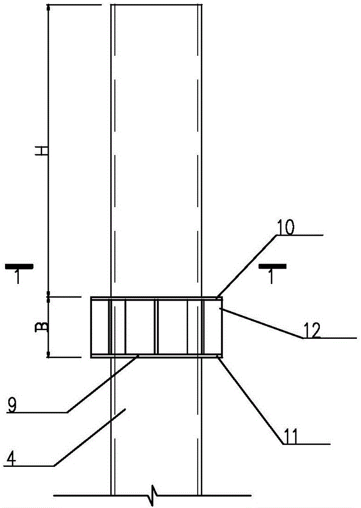 Switching joint of upper-layer concrete column and lower-layer concrete filled steel tubular column and implementation method