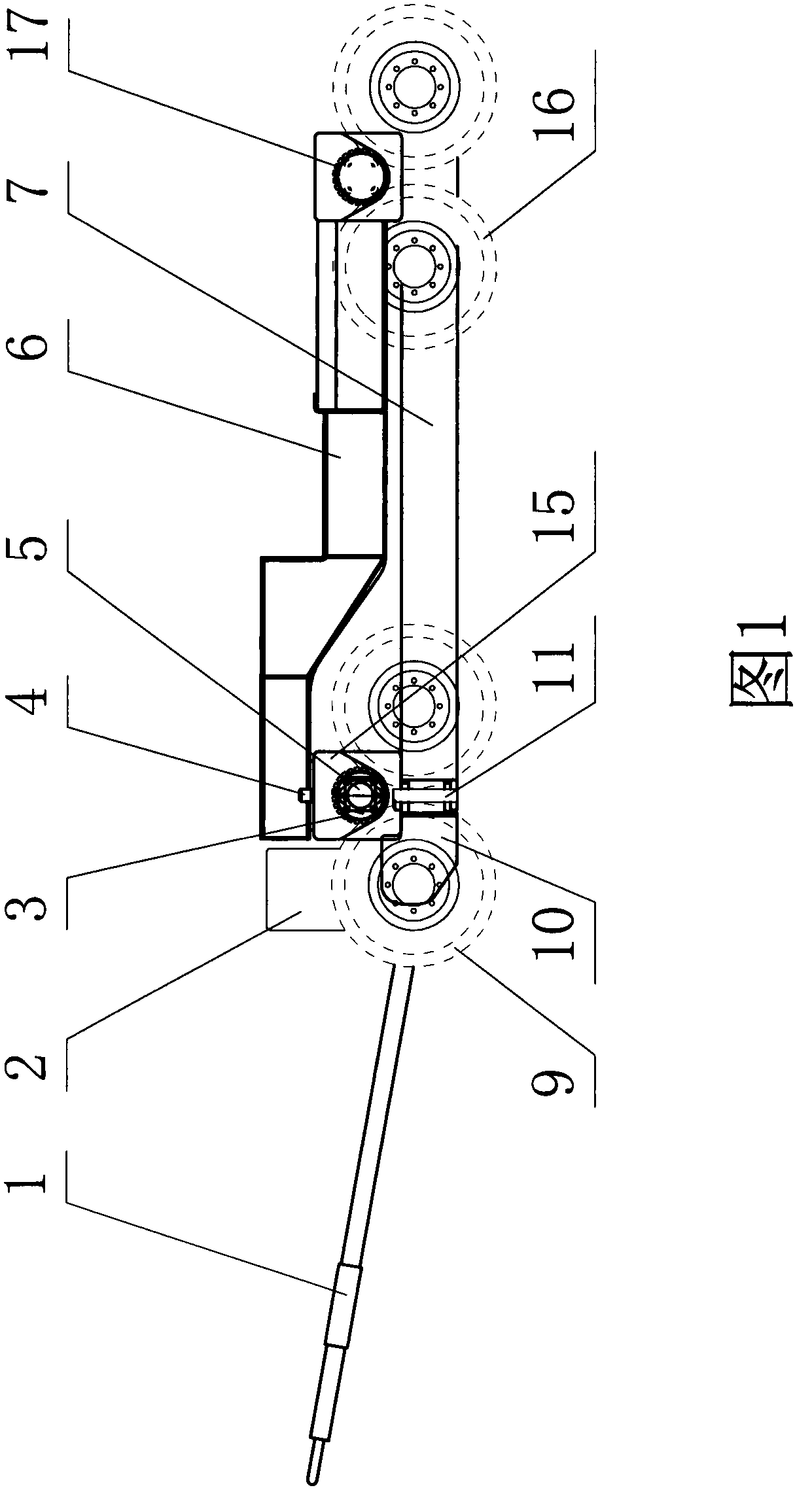 Fully friction-driven eight-wheel towing vehicle